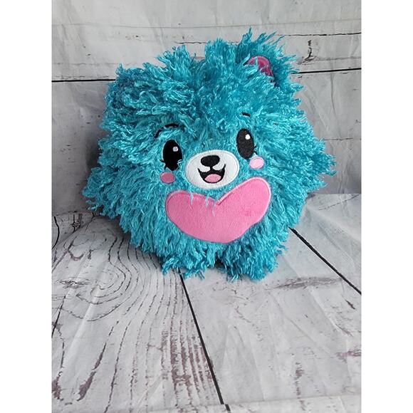 Pikmi Pops Plush Blue Bear with Pink Heart On Chest Scented 7in - Picture 1 of 8